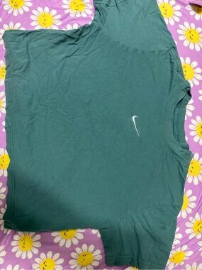 Nike Teal Green Crop Top with White Swoosh